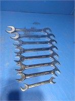 Set of 8 standard open end wrenches