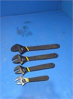 Set of 4 pittsburg crescent wrenches