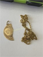 14k Gold Chain & Pendant, 1.81 gram