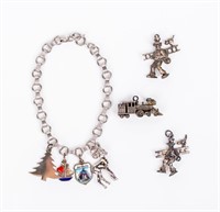 Jewelry Sterling Silver Charm Bracelet & Charms