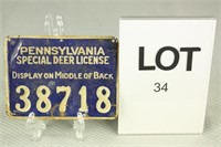 PA Special Deer License (Blue) 38718