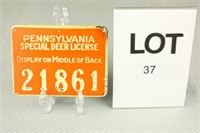 PA Special Deer License (Orange) 21861