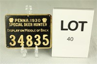 1930 PA Special Deer License 34835