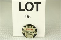 1940 PA Resident Fishing License Button #193601