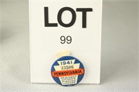 1941 PA Resident Fishing License Button #33506 w/