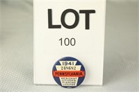 1941 PA Resident Fishing License Button #248682 w/