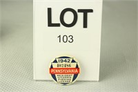 1942 PA Resident Fishing License Button #402486
