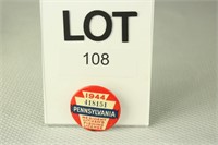 1944 PA Resident Fishing License Button #418151