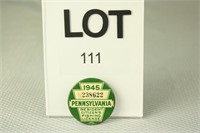 1945 PA Resident Fishing License Button #238622