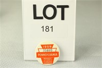1959 PA Resident Fishing License Button #35880