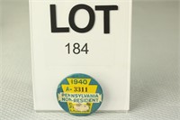 1940 PA Non-Resident Fishing License Button #A3311