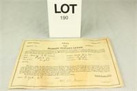 1913 PA Resident Hunting License Paper ONLY Berks