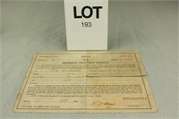 1914 PA Resident Hunting License Paper ONLY Luzern