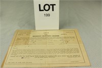 1917 PA Resident Hunting License Paper ONLY Lancas
