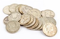 Coin 20 Franklin Half Dollars  90% Silver