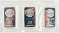 Coin (3) One Ounce Silver Bars .999 Fine