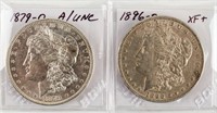 Coin (2) Morgan Silver Dollars 1879-O & 96-O