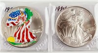 Coin (2) 1998 & 1994  Silver Eagles Unc.