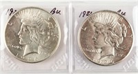Coin 2 Peace Silver Dollars 1926 in Brilliant Unc.