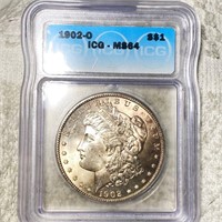 1902-O Morgan Silver Dollar ICG - MS64