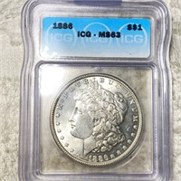 1886 Morgan Silver Dollar ICG - MS63