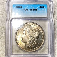 1889 Morgan Silver Dollar ICG - MS63