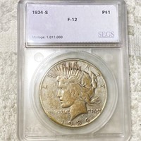 1934-S Silver Peace Dollar SEGS - F12