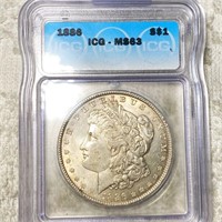 1886 Morgan Silver Dollar ICG - MS63