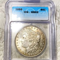 1886 Morgan Silver Dollar ICG - MS63