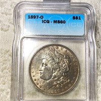 1897-O Morgan Silver Dollar ICG - MS60