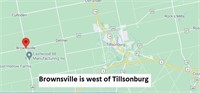 BROWNSVILLE IS LOCATED WEST OF TILLSONBURG,