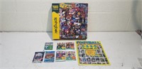 puzzle, bk, & 7 unopened football card packs