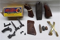 Old Gun Parts, Grips, Empty Ammo Box