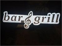 Bar and grill sign 70 in wide, 23 in tall, and 13