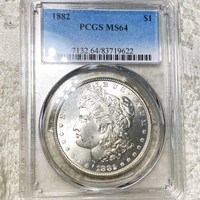 1882 Morgan Silver Dollar PCGS - MS64