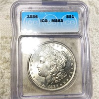 1886 Morgan Silver Dollar ICG - MS63