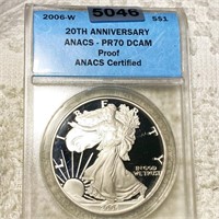 2006-W Silver Eagle ANACS - PR 70 DCAM
