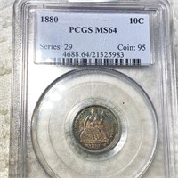 1880 Seated Liberty Dime PCGS - MS64