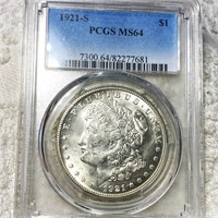 1921-S Morgan Silver Dollar PCGS - MS64