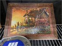 Terry Redlin puzzle in Barnwood frame