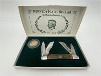 Cherokee Pocket Knife Kenedy Half Dollar