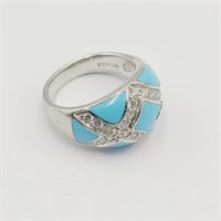 Size 9 Sterling & CZ Ring