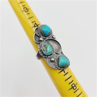 Size 6 Turquoise Trio Ring