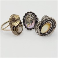 3 Mother of Pearl Rings