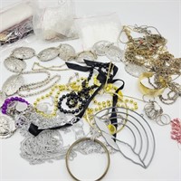 Lot of Costume Jewelry w/ Beads, Scrap, & Gauge