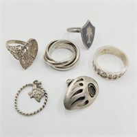 Silver Rings w/ Earring (24.3g)