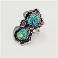 Signed HS Turquoise Ring (stone pitted)