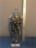 Glass Vase with Cigar Bands - Med