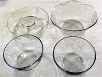 Glass Bowls, Dip/Chip Tray