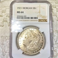 1921 Morgan Silver Dollar NGC - MS64